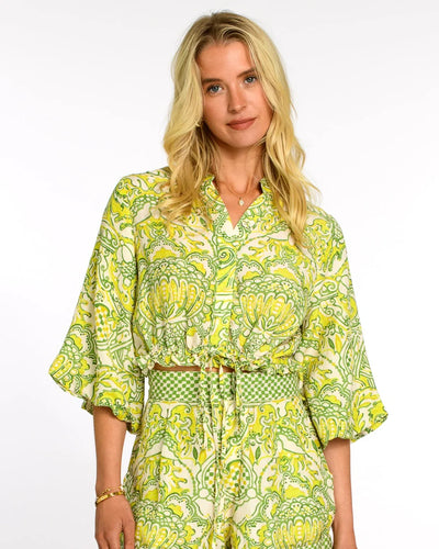 MAEVE TOP - Damask Limeade