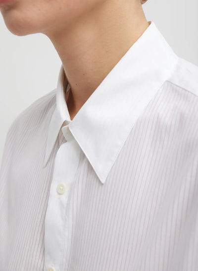 Gossamer Stripe Bishop Sleeve Shirt - White