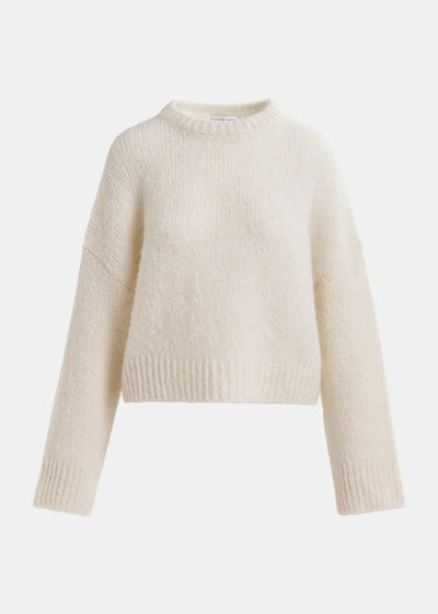 GRIFFIN KNIT SWEATER W/COLLAR - Ecru