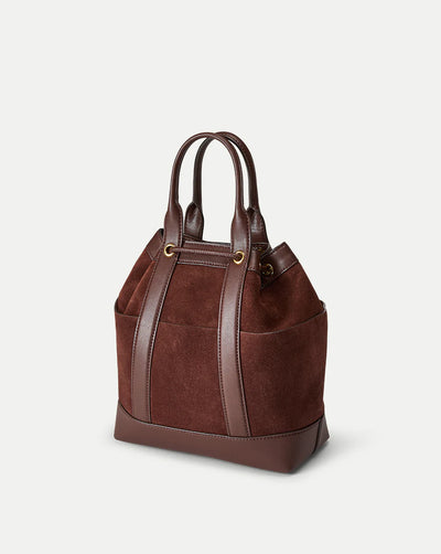 Suede Veronica Beard Goody Bag - Chestnut