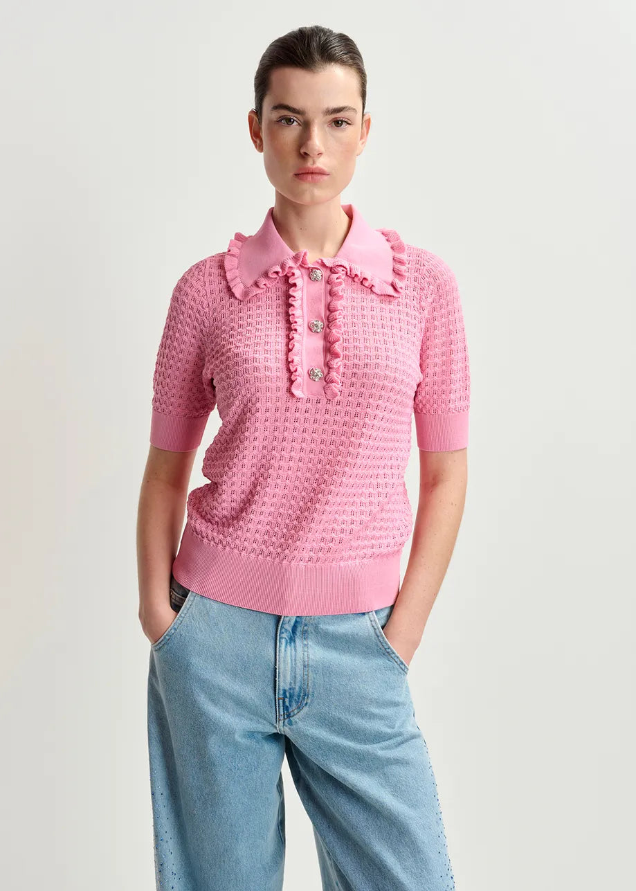 HEMIRATES KNITTED POLO - Light Pink