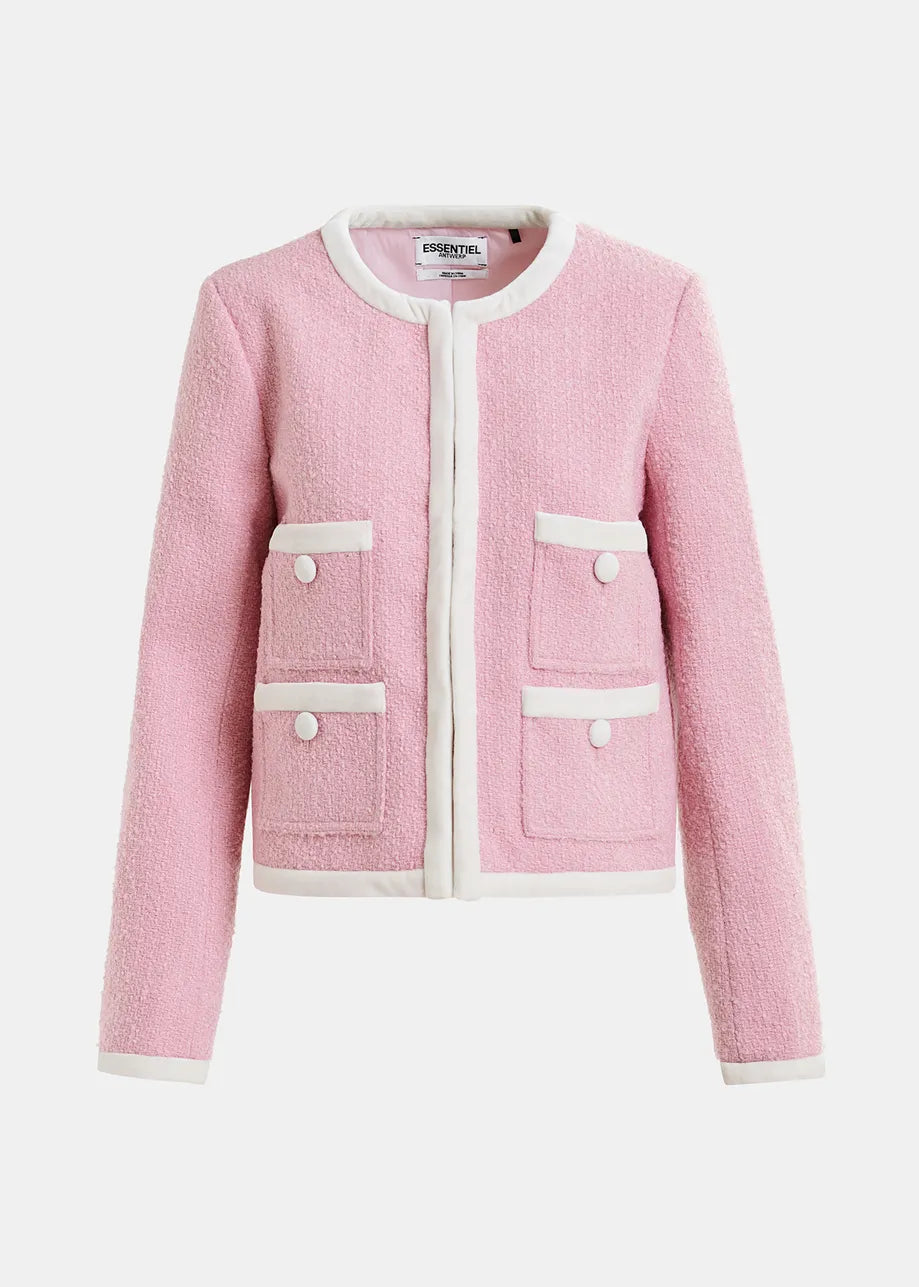 Howy Fitted Jacket - Light Pink/White