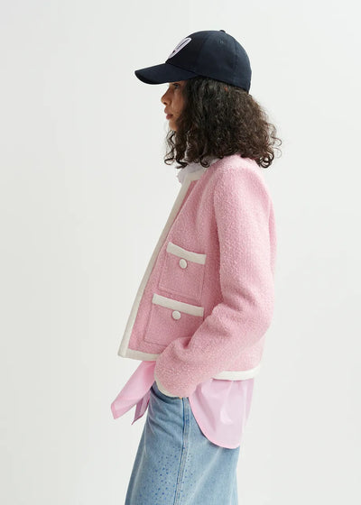 Howy Fitted Jacket - Light Pink/White