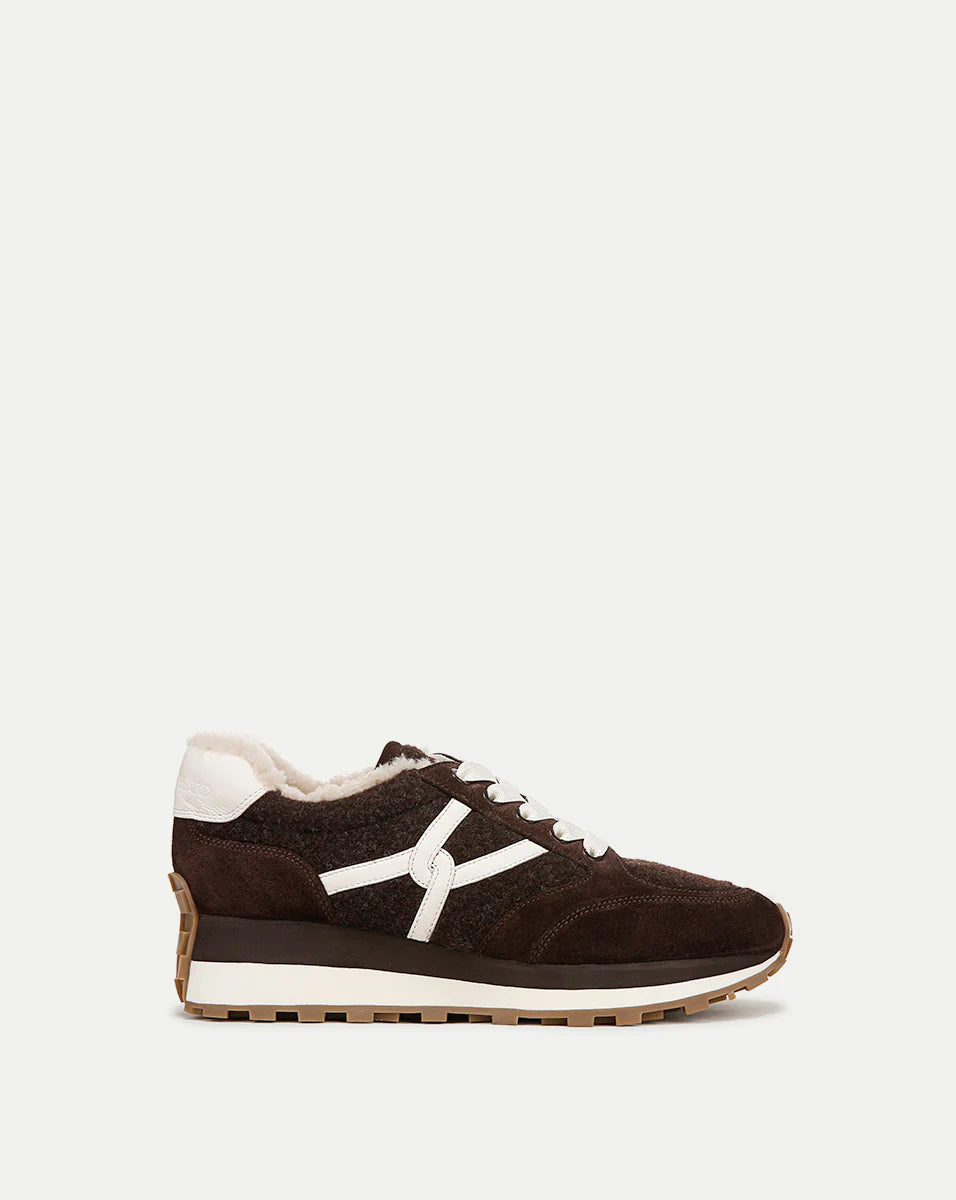 Valentina Shearling Sneaker - Expresso