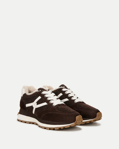 Valentina Shearling Sneaker - Expresso