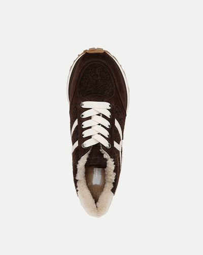 Valentina Shearling Sneaker - Expresso