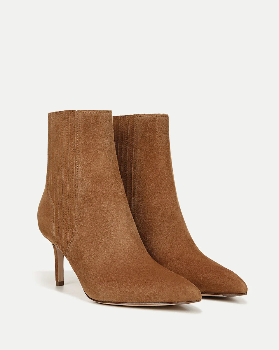 Lisa Suede Mid-Heel Bootie - Hazelwood