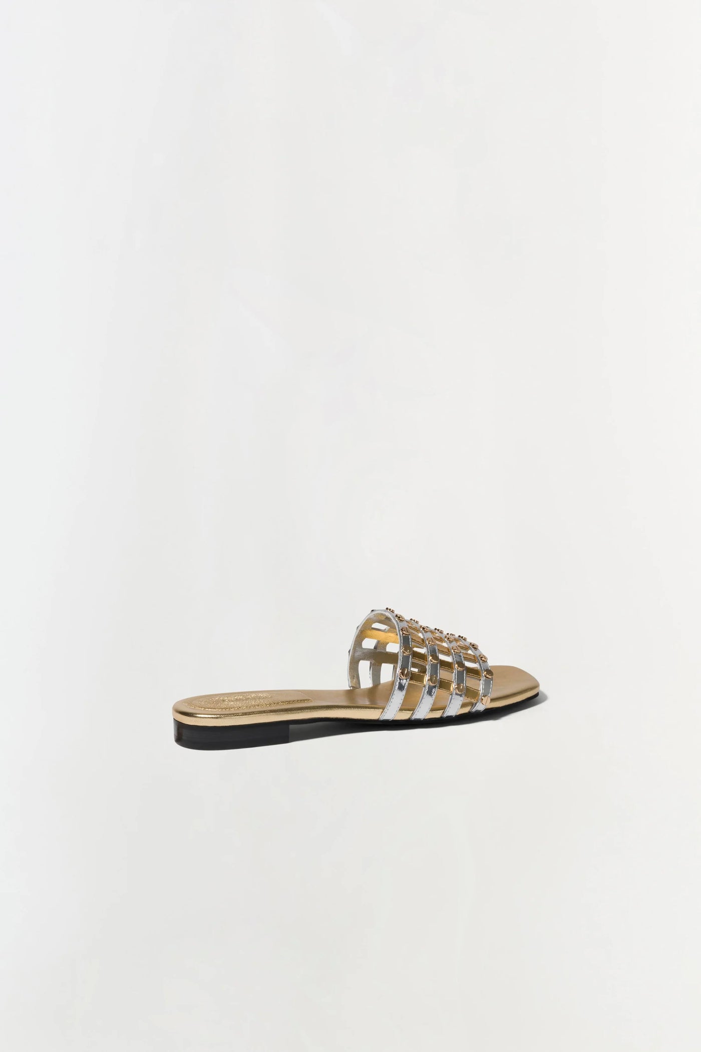 Rivet Flat Sandal - Silver/Gold