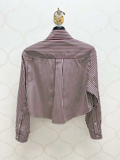 Fleora Shirt - Burgundy/Ecru