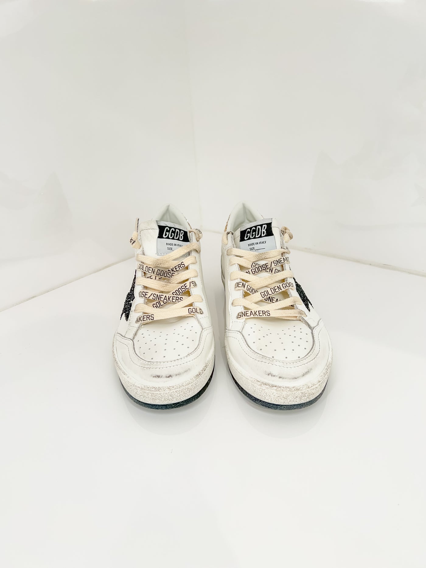 Ballstar Sneaker - White, Black, Gold, Ice