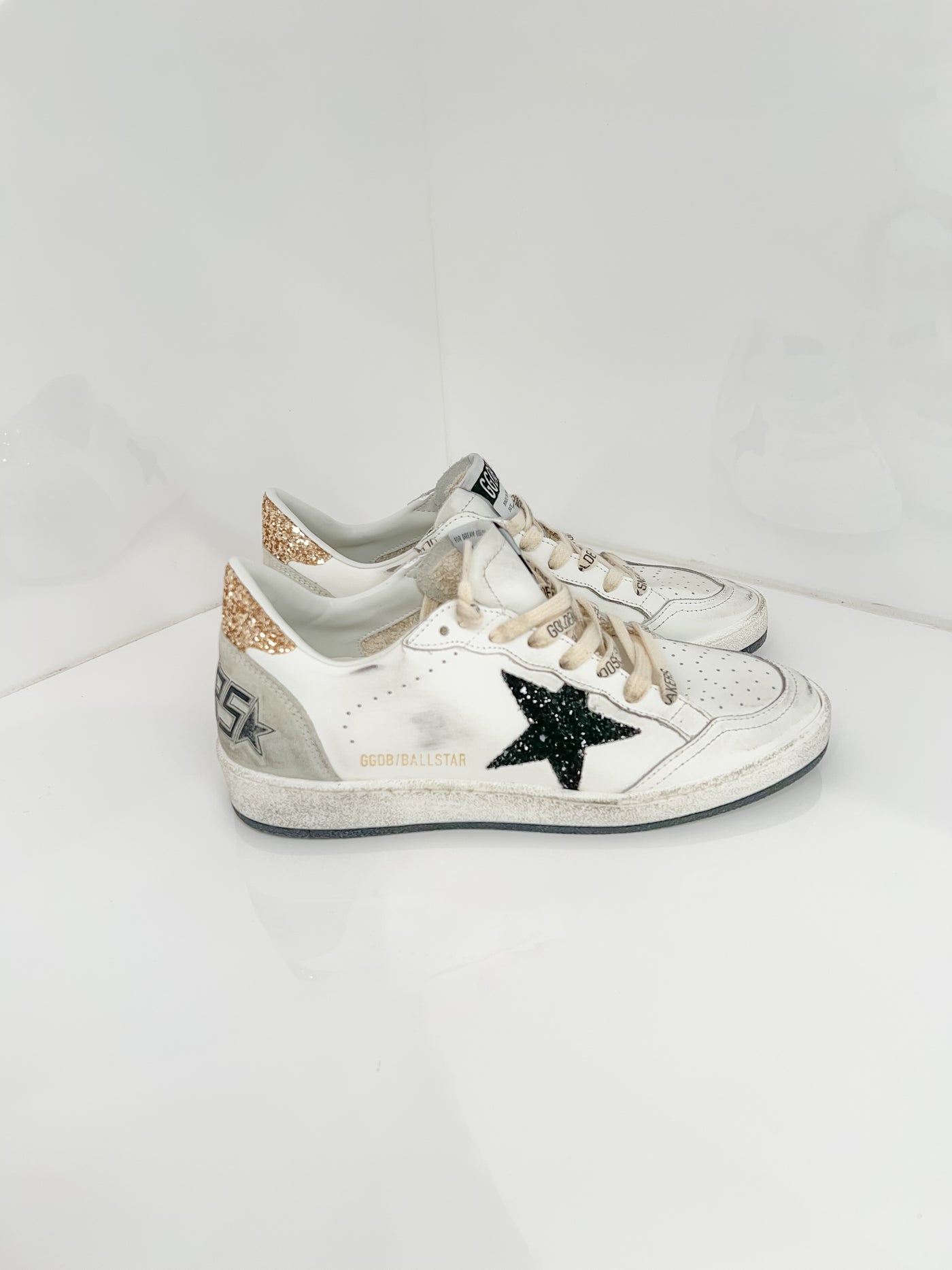 Ballstar Sneaker - White, Black, Gold, Ice