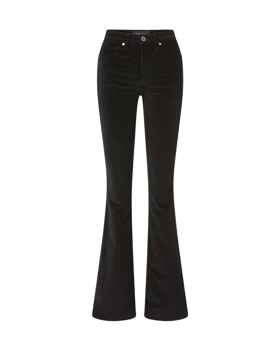 Beverly Velvet Skinny-Flare Jean - Black