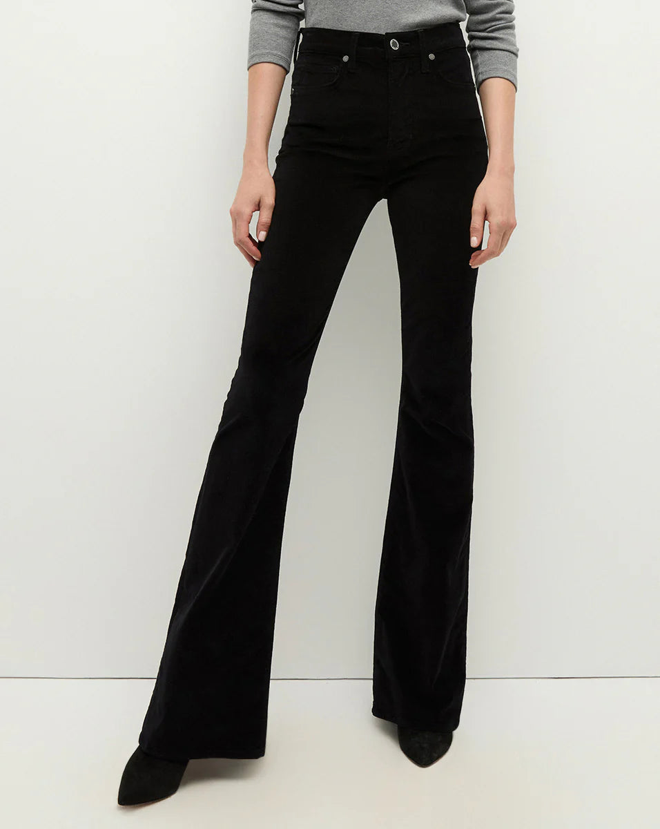 Beverly Velvet Skinny-Flare Jean - Black