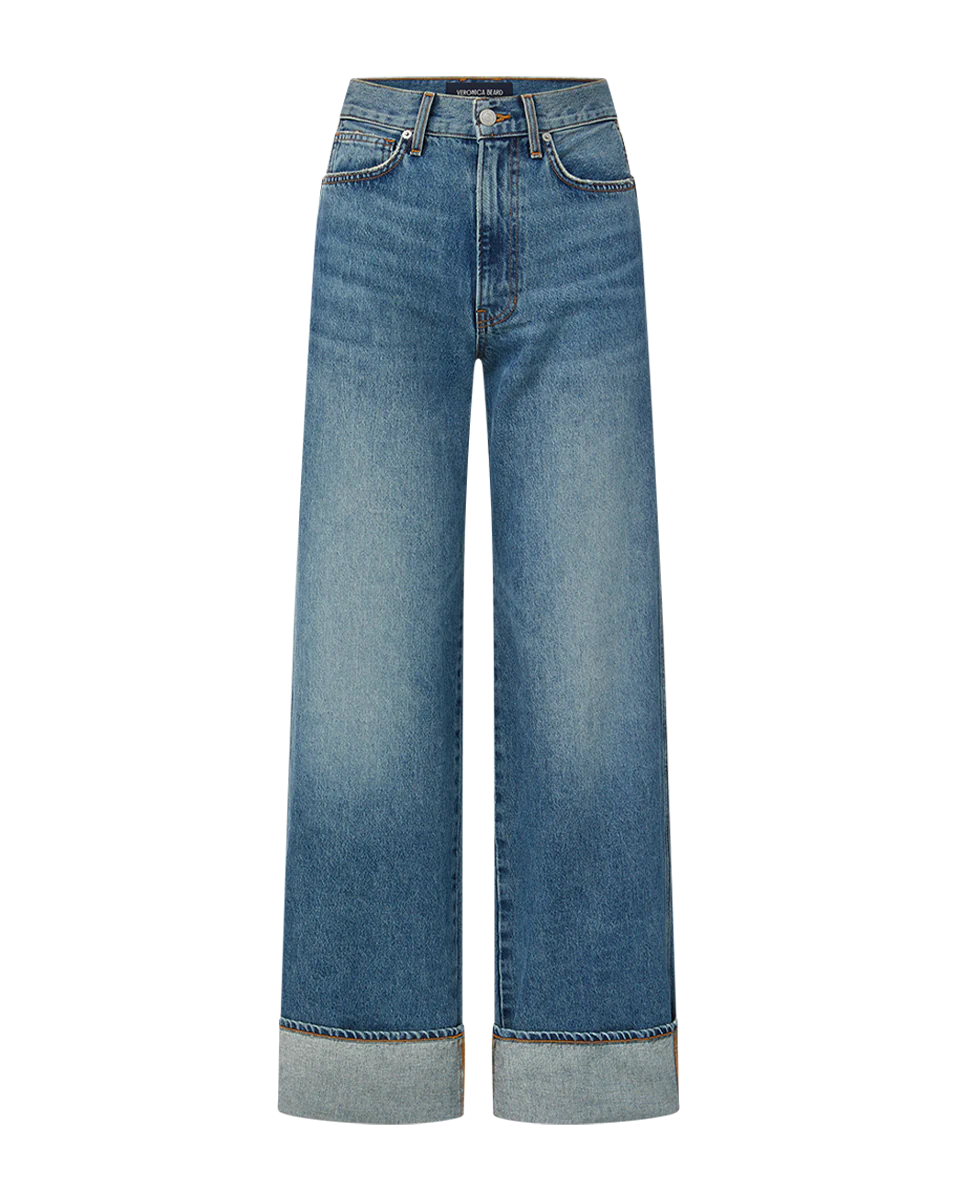 Taylor Cuffed Wide-Leg Jean - Rebel Stone