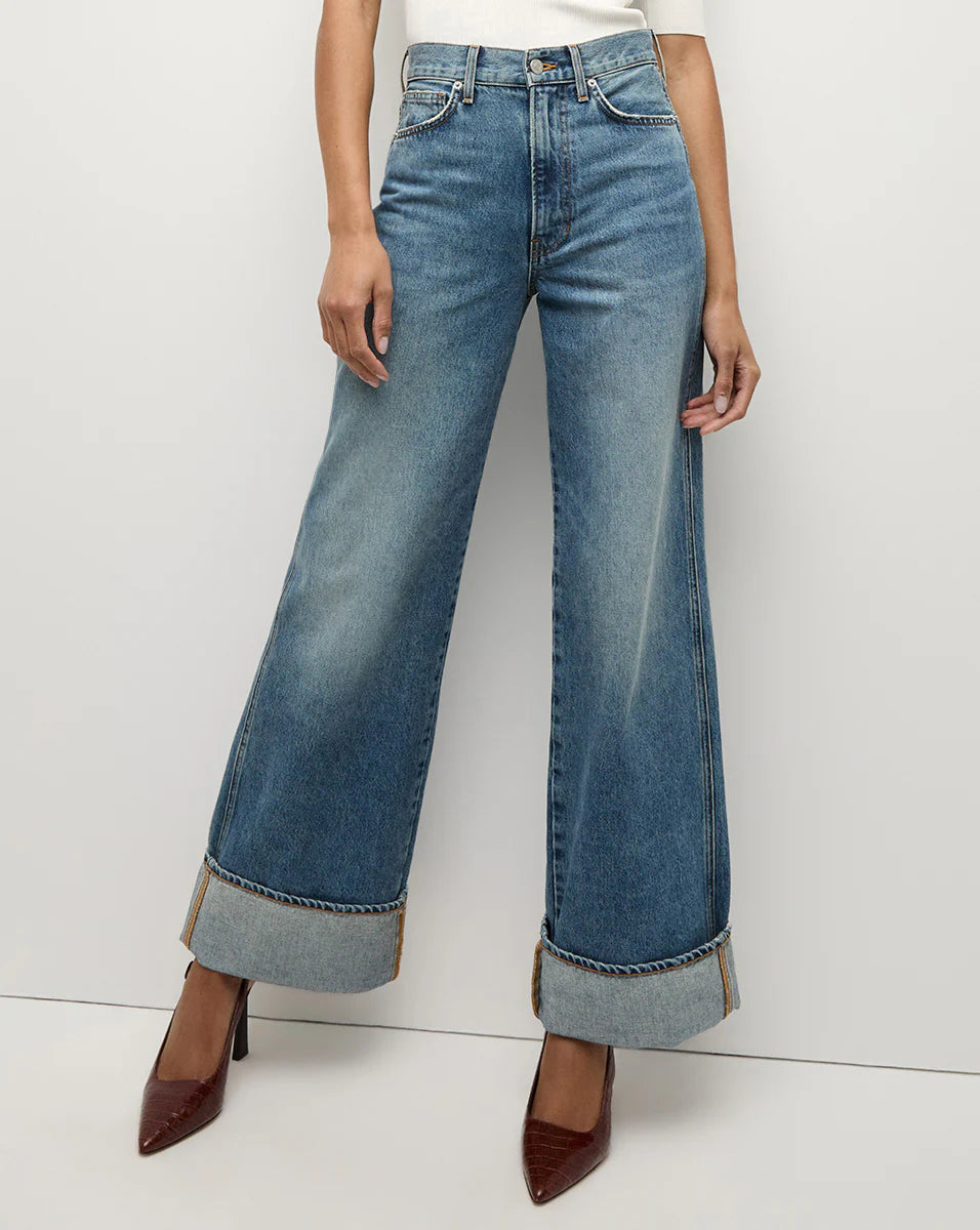 Taylor Cuffed Wide-Leg Jean - Rebel Stone