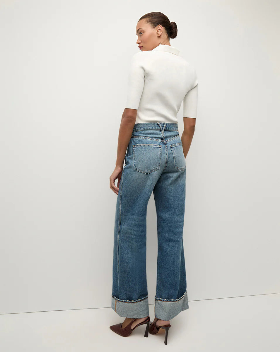 Taylor Cuffed Wide-Leg Jean - Rebel Stone