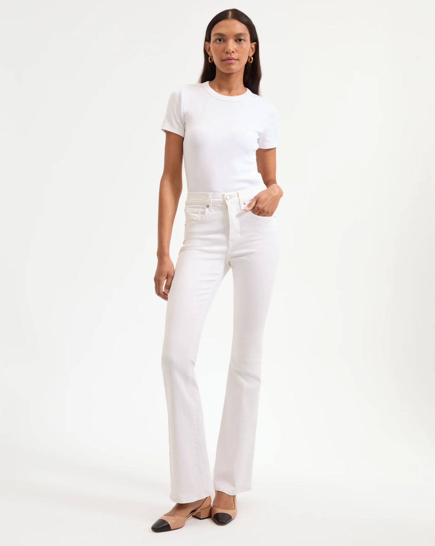 BEVERLY SKINNY FLARE - White