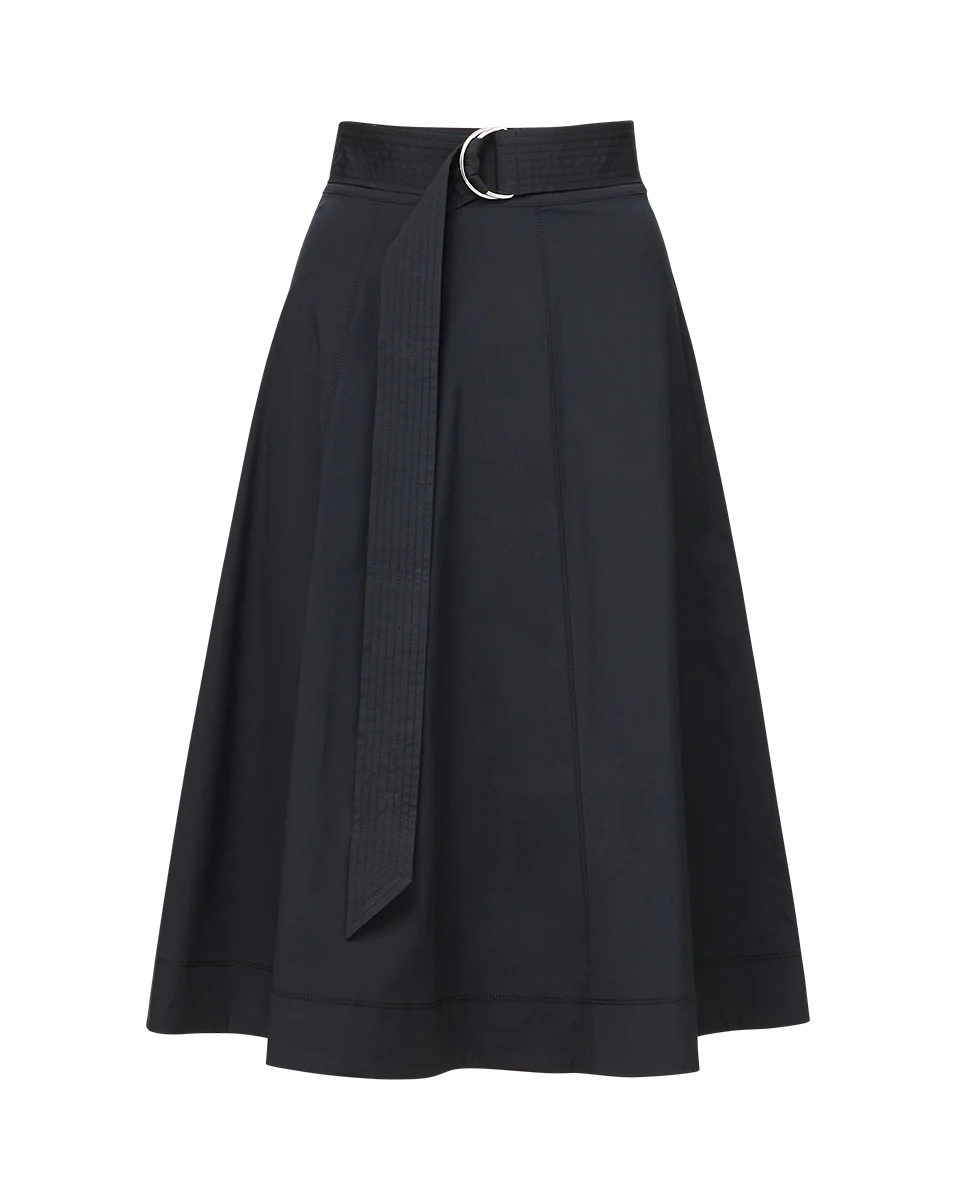 Facia A-Line Skirt - Black