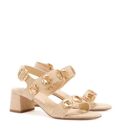 Milan Sandal - Beige Raffia