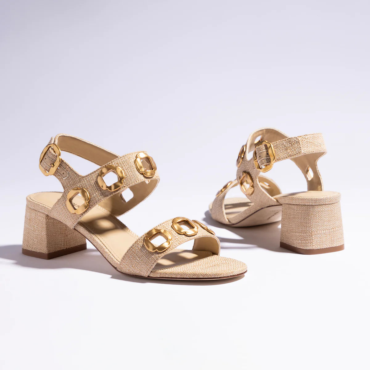 Milan Sandal - Beige Raffia