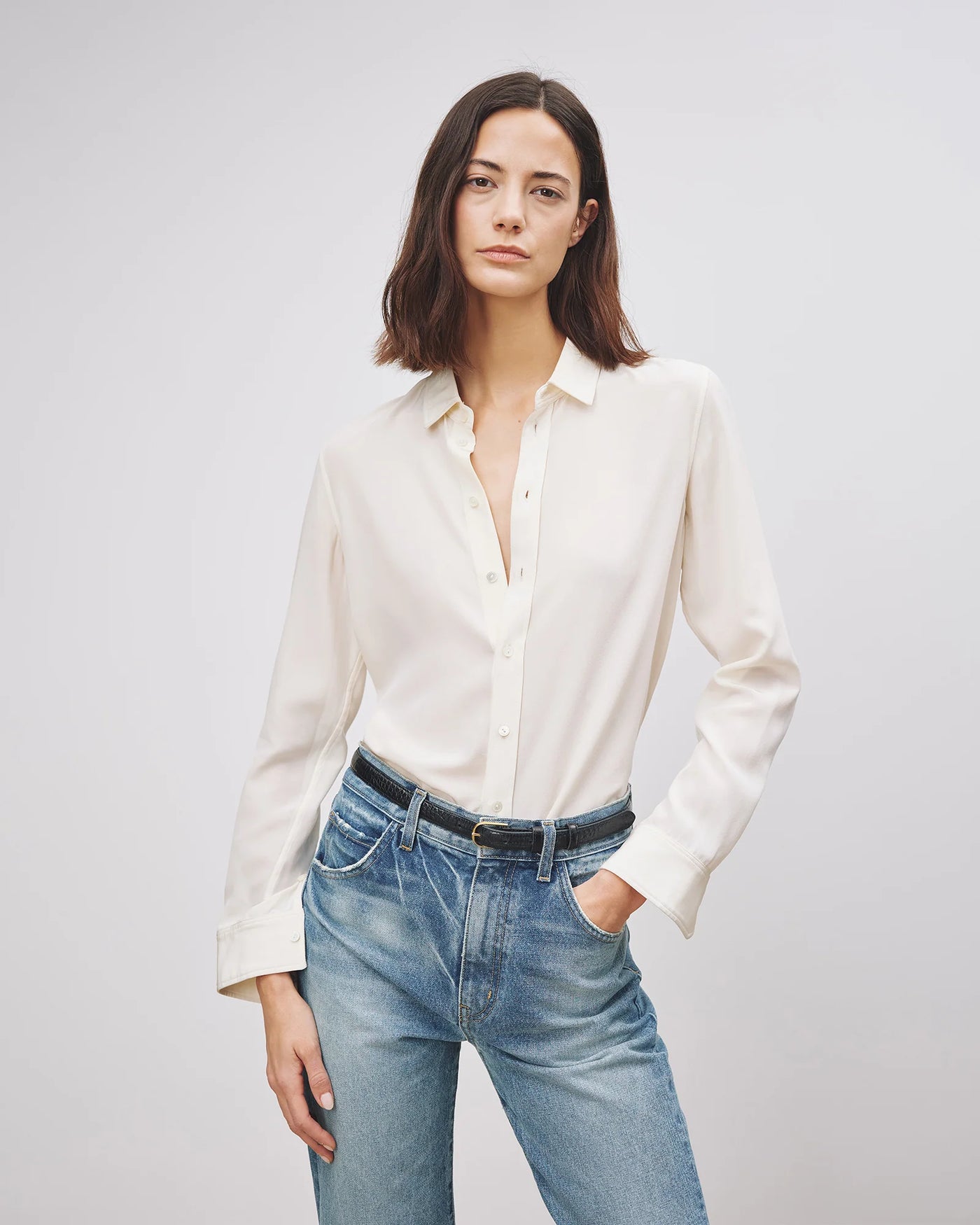 GAIA SILK SHIRT - Ivory