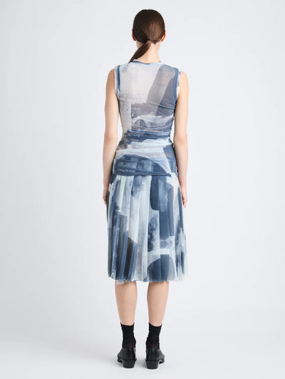 Zoe Dress in Printed Nylon Jersey - Slate