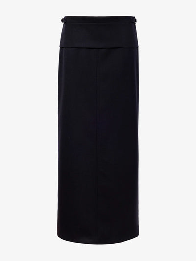 Adriana Skirt in Wool Twill Suiting - Black