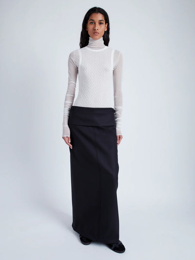 Adriana Skirt in Wool Twill Suiting - Black