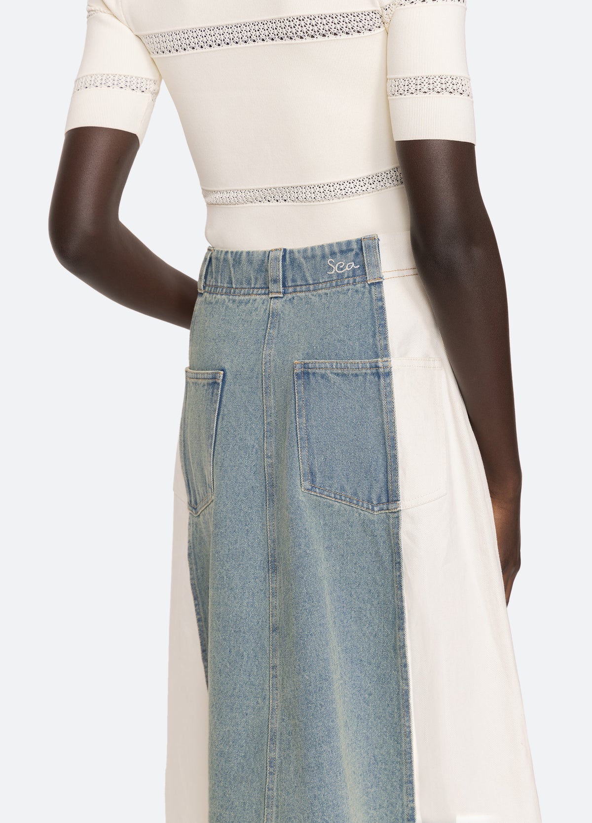 Liam Skirt - White/Denim