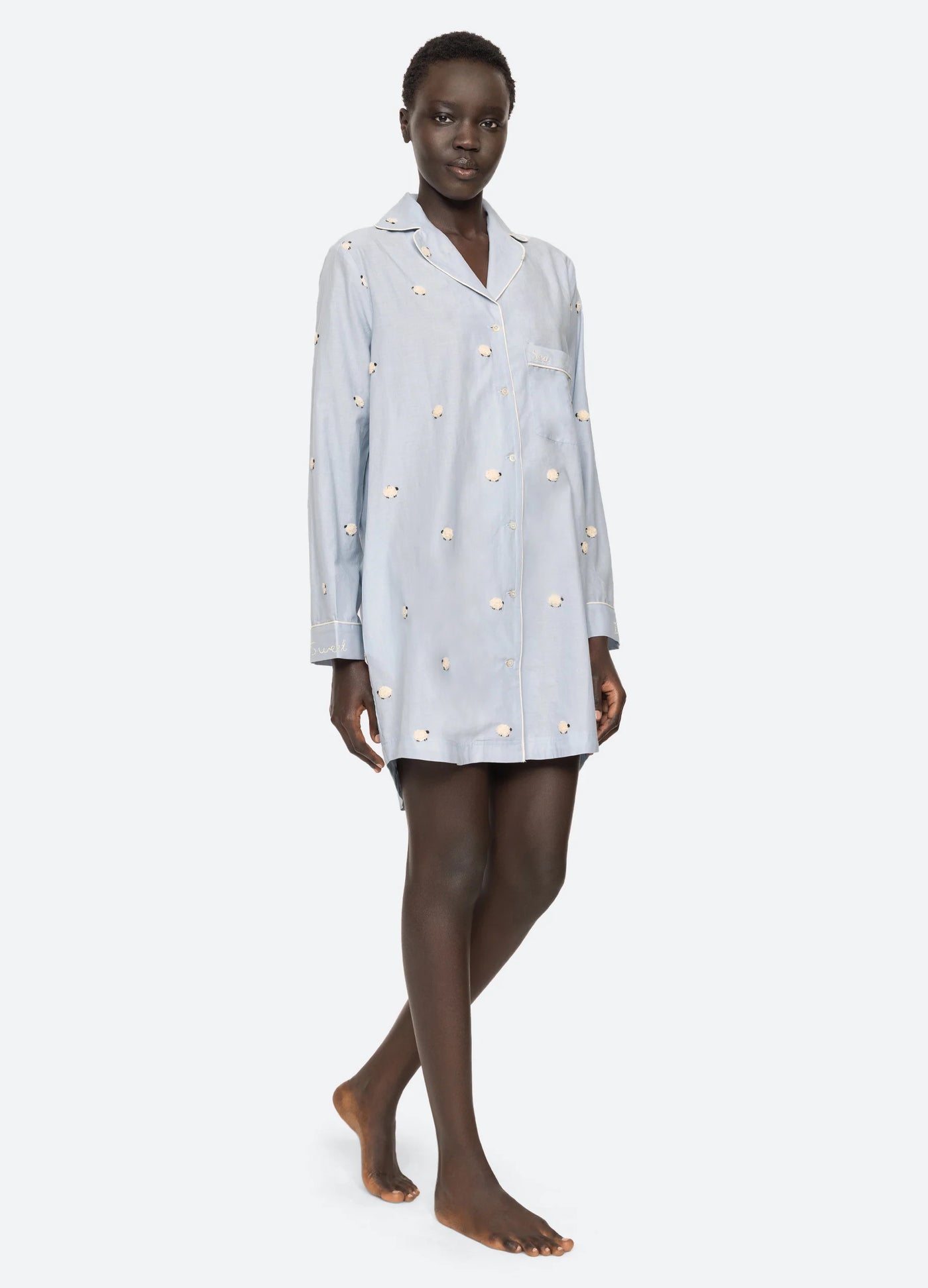 SHEEP SLEEPWEAR NIGHT SHIRT - Sky