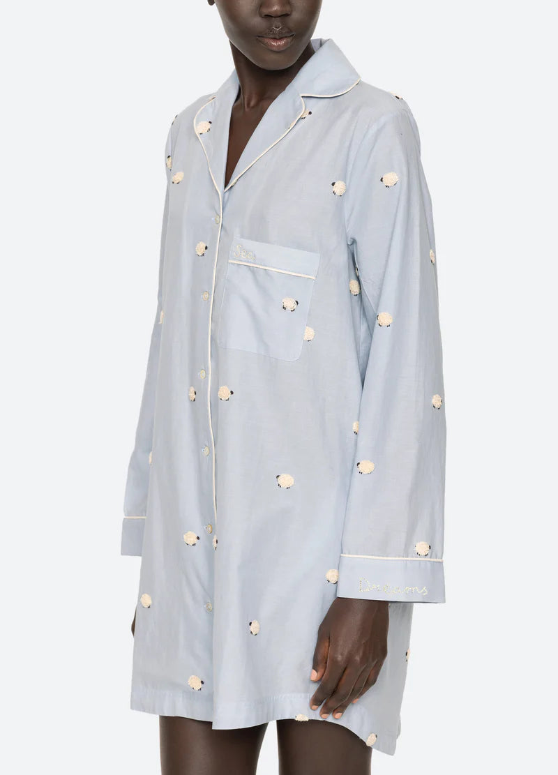 SHEEP SLEEPWEAR NIGHT SHIRT - Sky