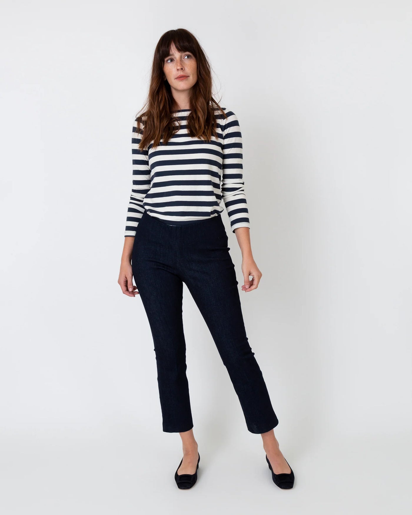 Faye Flare Cropped Pant - Indigo Stretch Denim