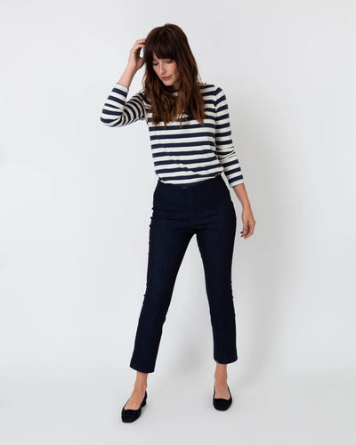 Faye Flare Cropped Pant - Indigo Stretch Denim