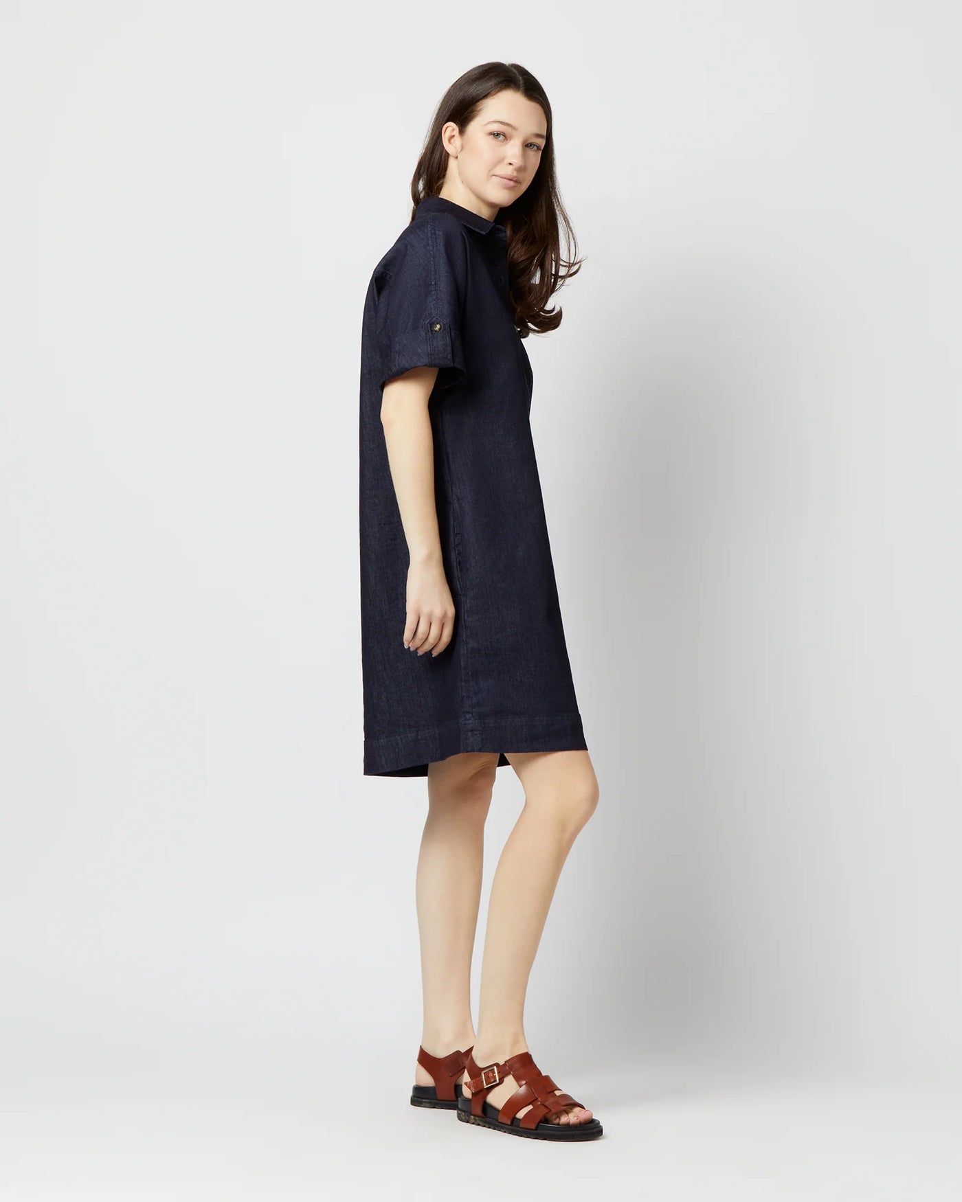 MOLLY DRESS - Indigo Stretch Denim