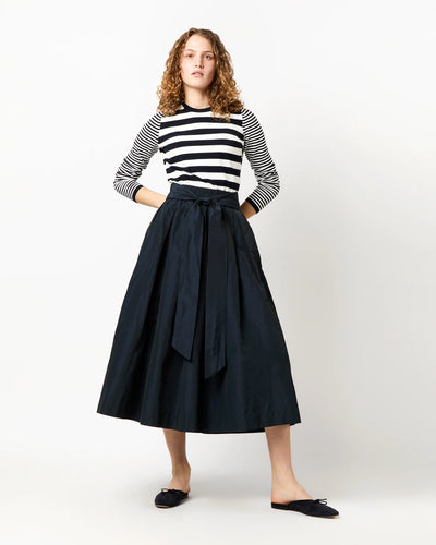 CARLA SKIRT - Navy Nylon Faille