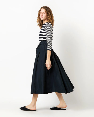 CARLA SKIRT - Navy Nylon Faille