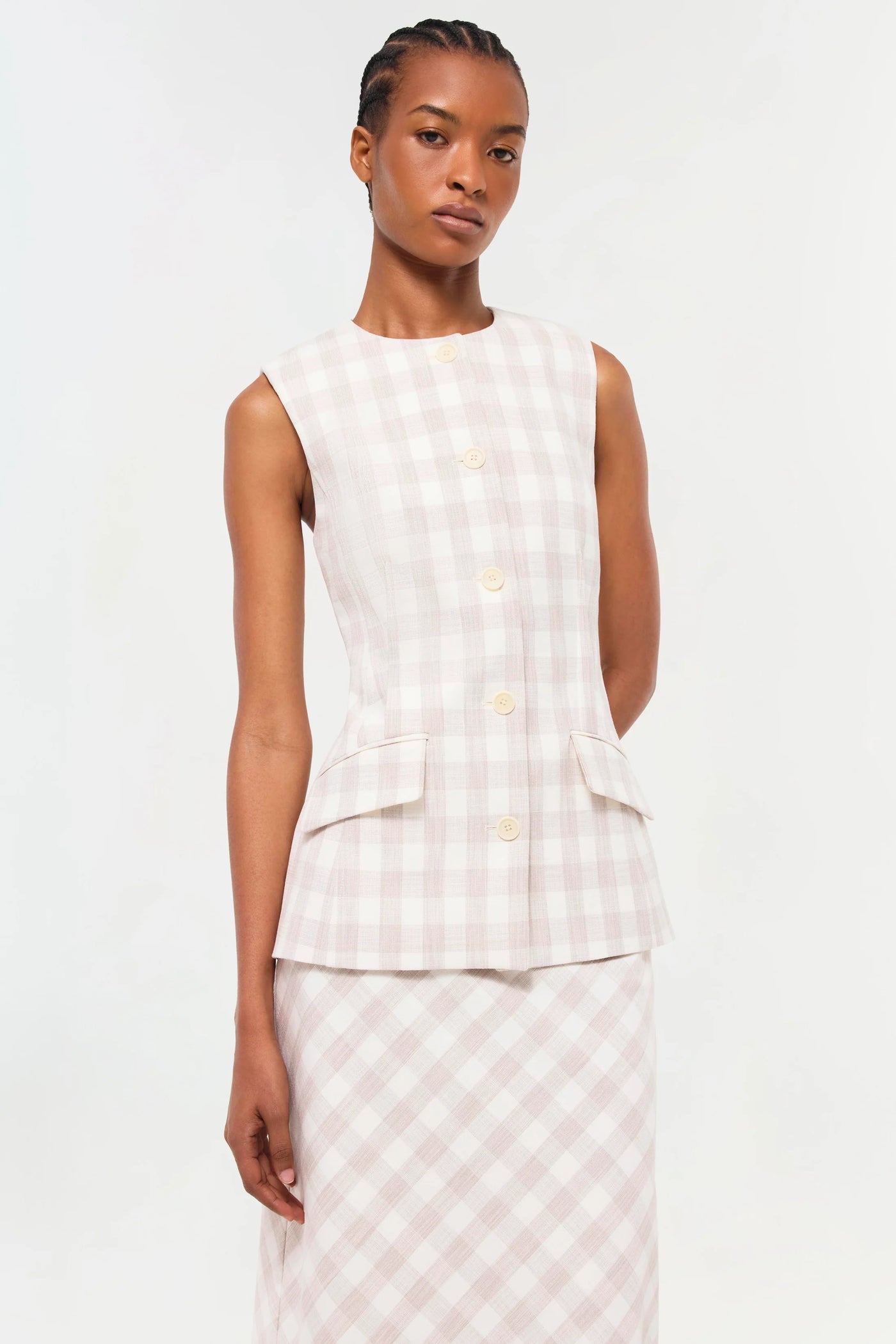 CALLIOPE VEST - Sand Gingham