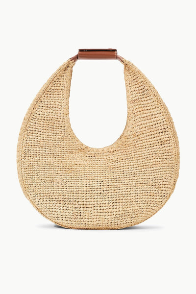 LARGE RAFFIA MOON BAG - NATURAL RAFFIA