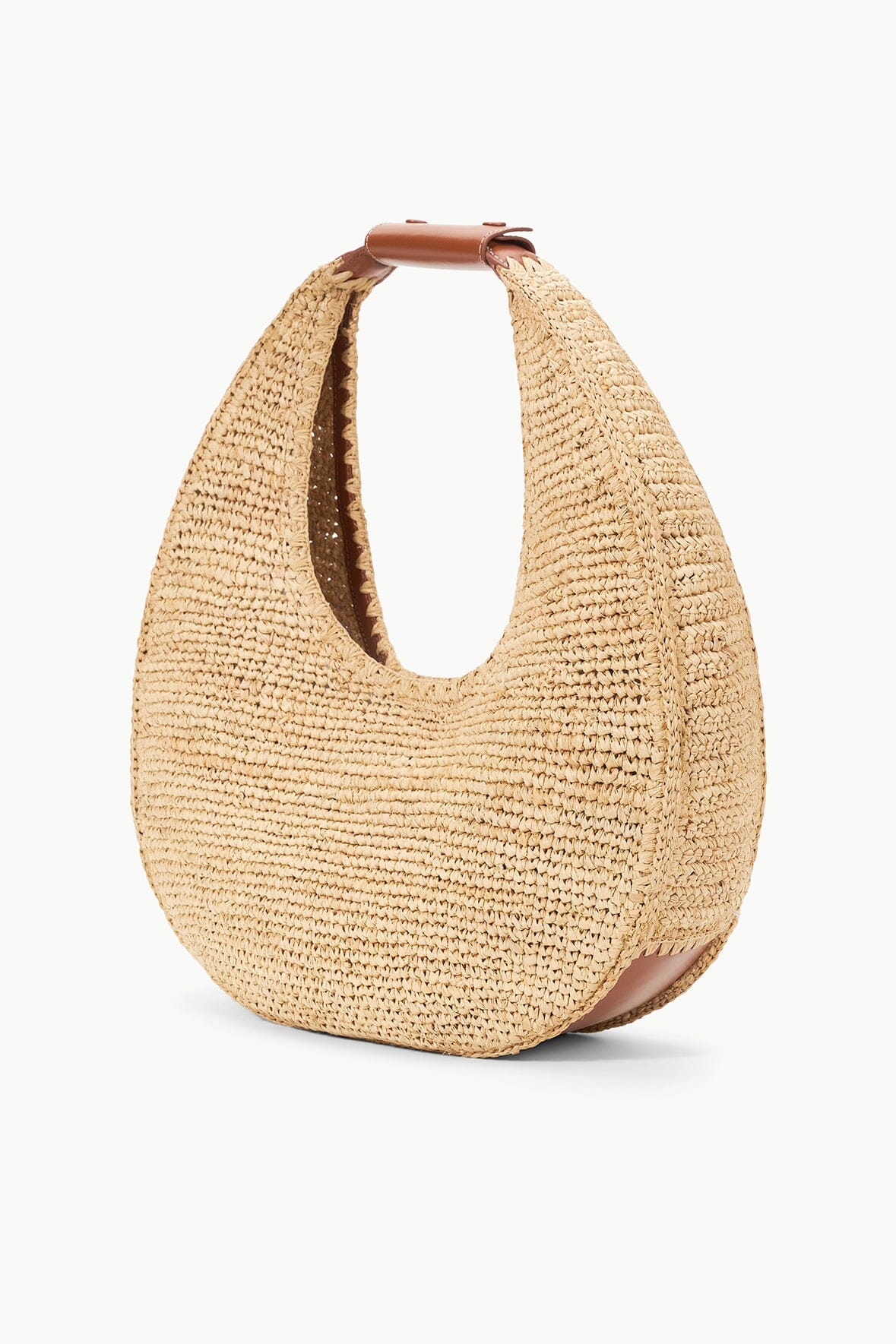 LARGE RAFFIA MOON BAG - NATURAL RAFFIA