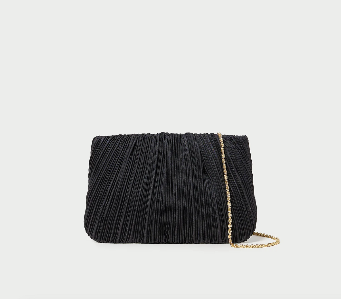 Brit Flat Pleated Clutch - Black