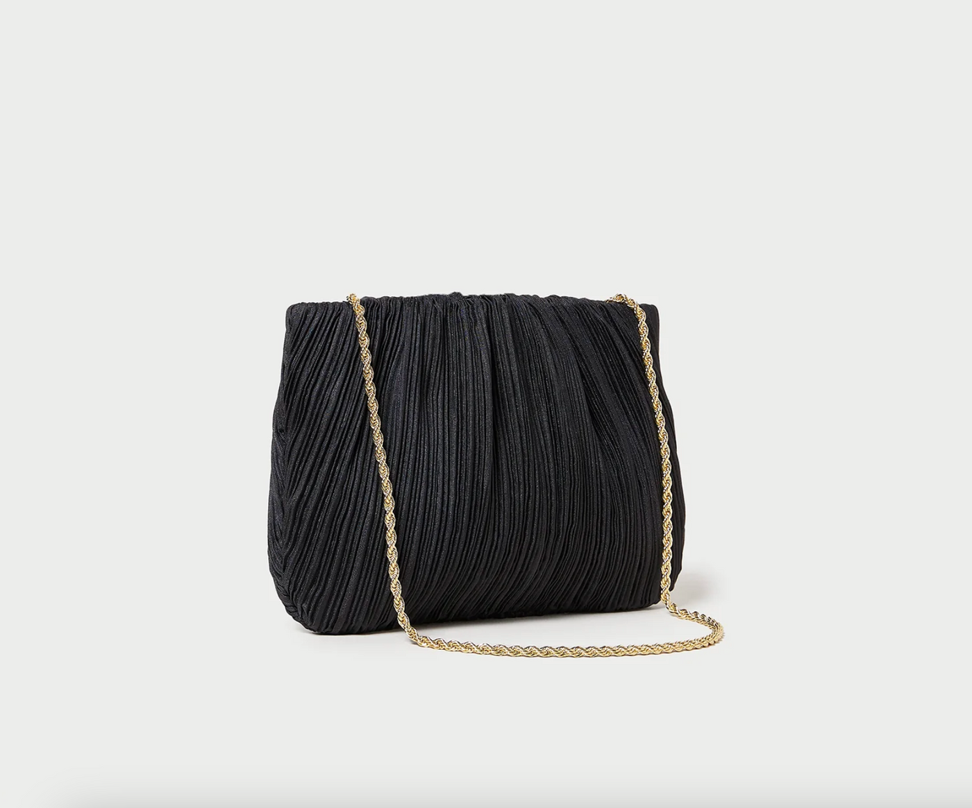 Brit Flat Pleated Clutch - Black