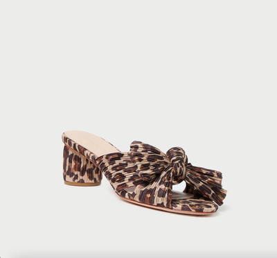 Emilia Pleated Bow Sandal - Leopard