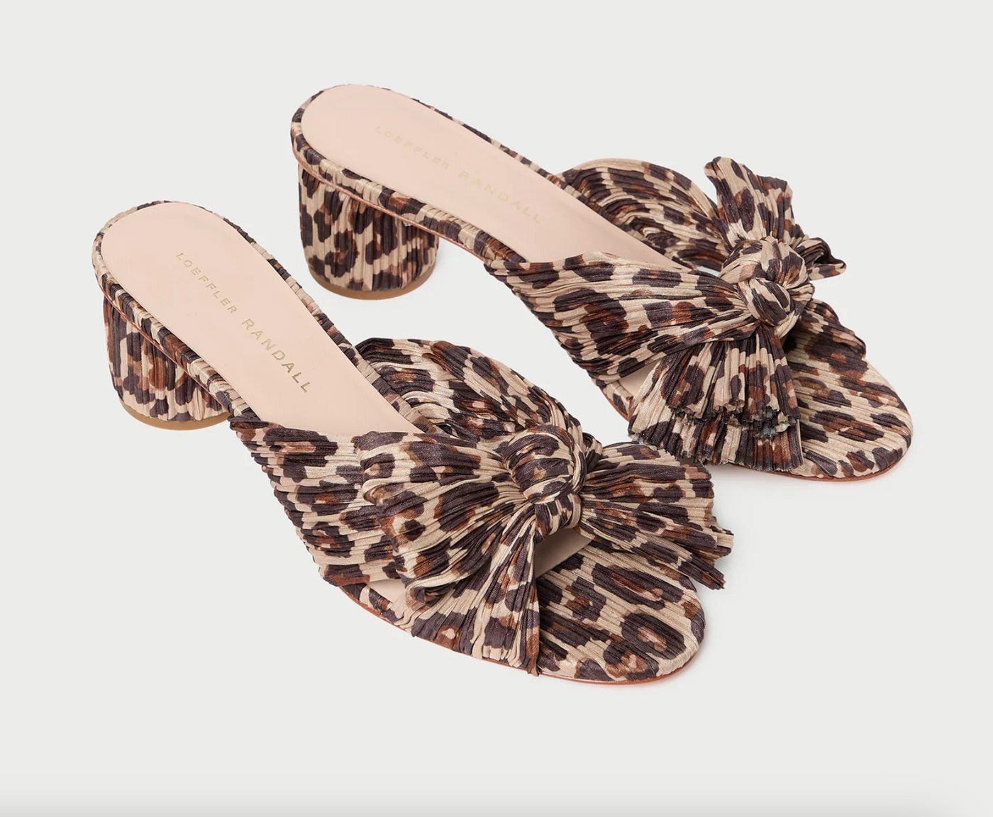 Emilia Pleated Bow Sandal - Leopard