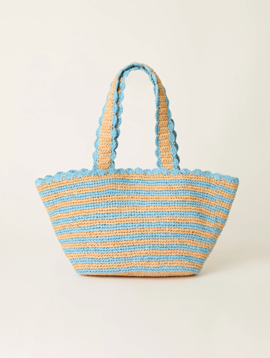 ODESA STRIPED TOTE - Blue/Natural