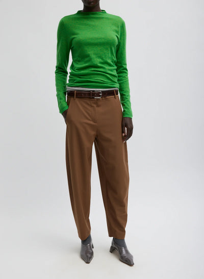 Skinlike Mercerized Wool Soft Sheer Pullover - Green