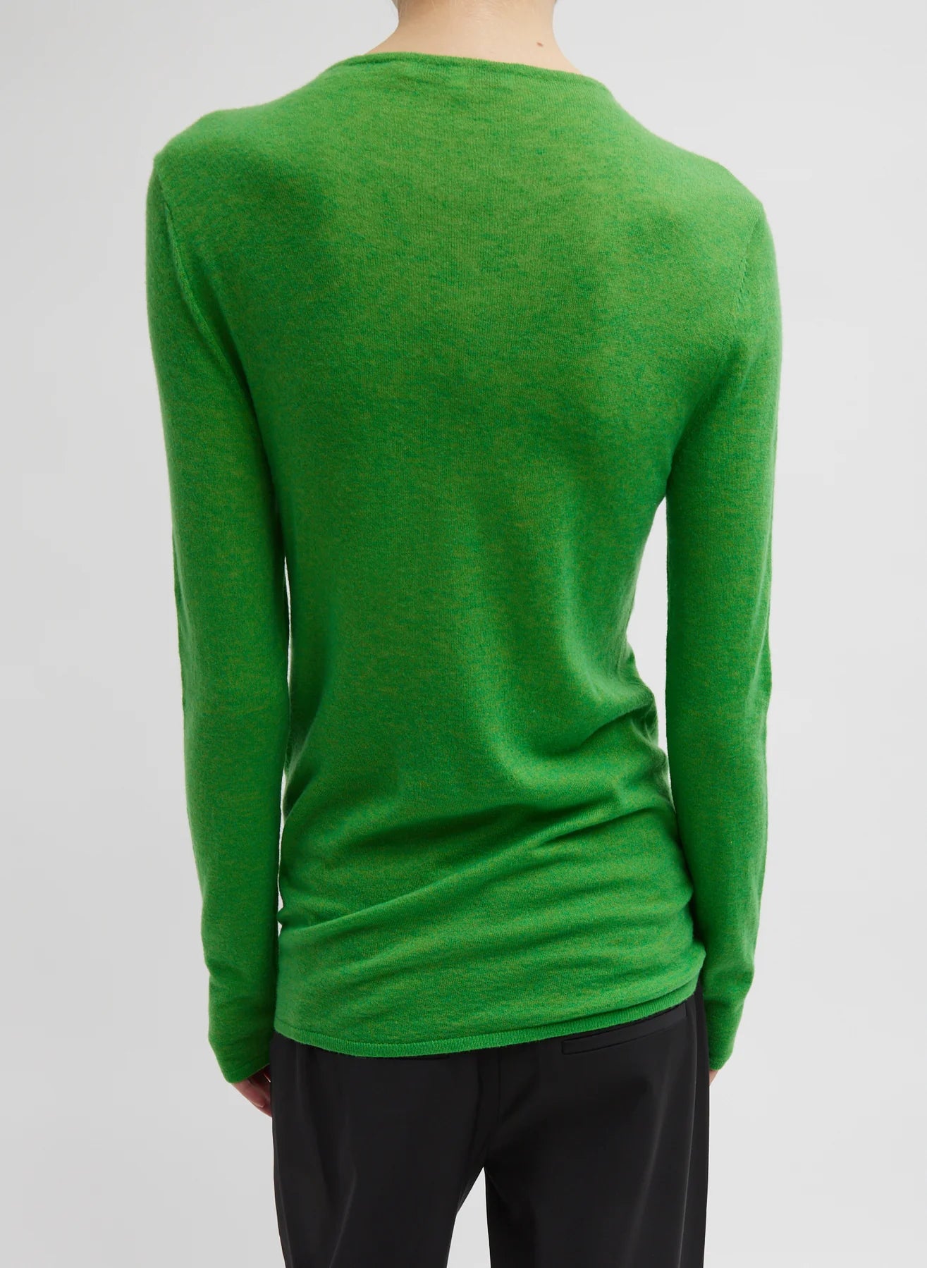 Skinlike Mercerized Wool Soft Sheer Pullover - Green