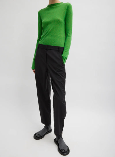 Skinlike Mercerized Wool Soft Sheer Pullover - Green