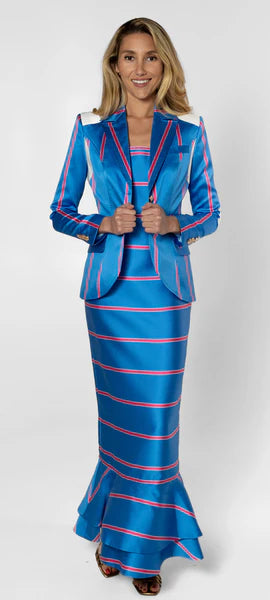 Yacht Dress - Blue and Pink Stripe