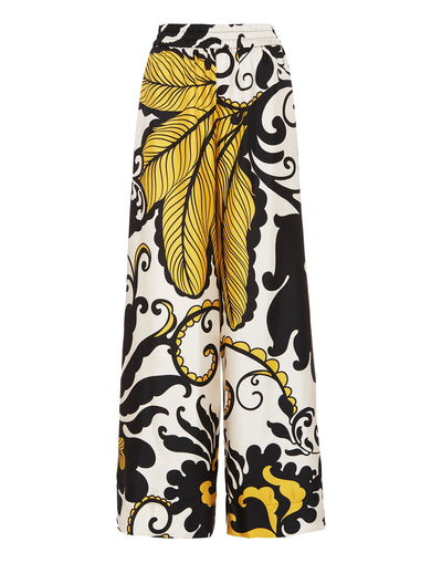 Palazzo Pants - Marea Black & White in Silk Twill