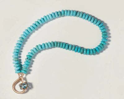 Turquoise Rondelle Strand 18" - 14K Yellow Gold
